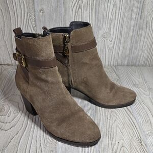 C. Wonder Taupe Light Brown Suede Leather Ankle Boots Womens Size 6